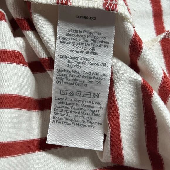 Madewell Women's Everyday Short Sleeve Boxy Crop Tee Stripe Lighthouse Red M New - Picture 7 of 7